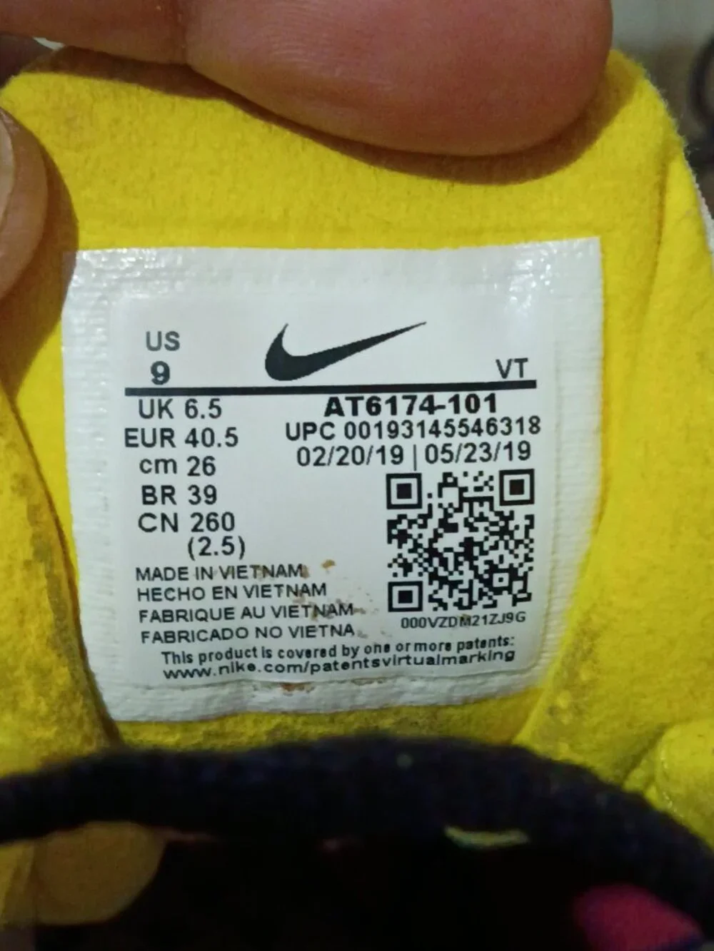 Nike Women's Air Max 270 'Bright Violet' React Dynamic Yellow AT6174-101 Size 9